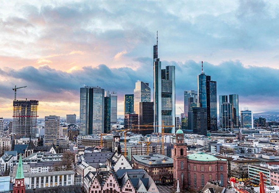 Die Skyline der Stadt Frankfurt