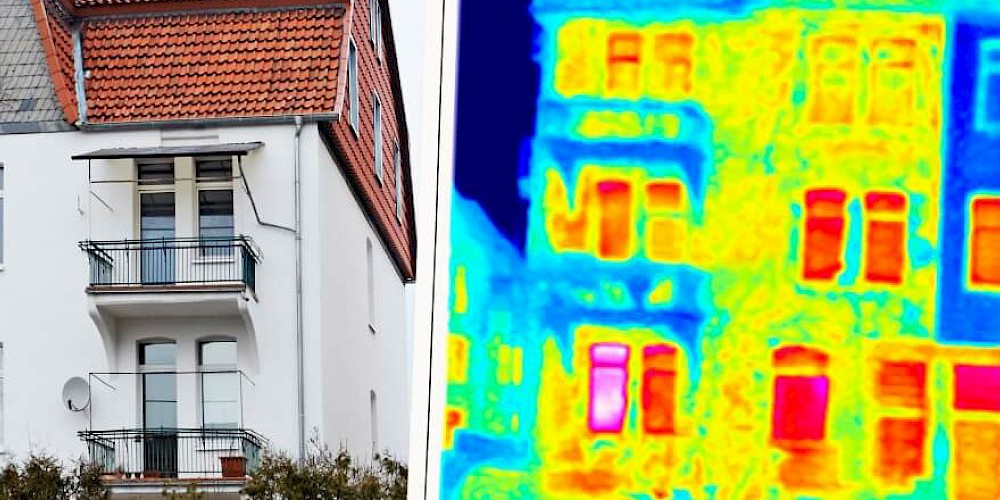 Thermografie Bild von einem Haus