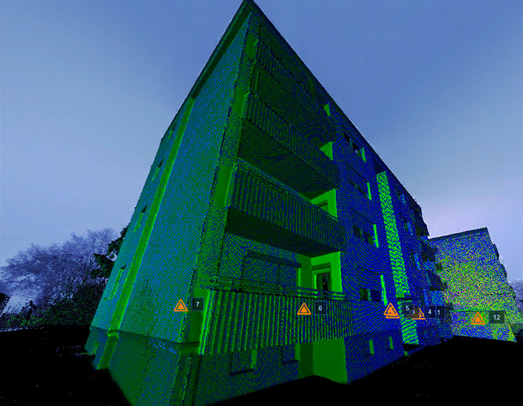 3D Punktwolke von einem Gebäude