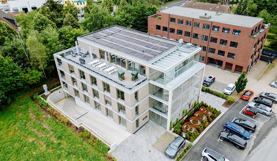 Der Neubau am Hauptstandort Münster an der Meyerbeerstraße 31