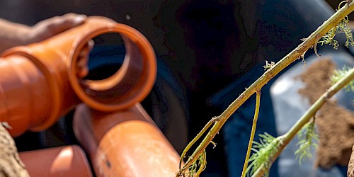 Mittels Entwässerungsantrag anfallendes Abwasser auf einem Grundstück festlegen