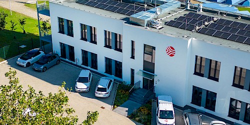 Vogelperspektive vom Neubau des Verwaltungsgebäudes der Klärwerke Osnabrück