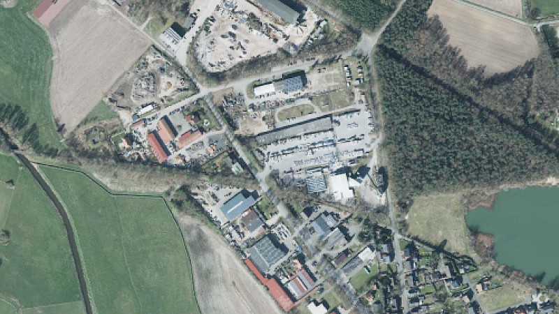 Luftbild des Gewerbegebiets Bült