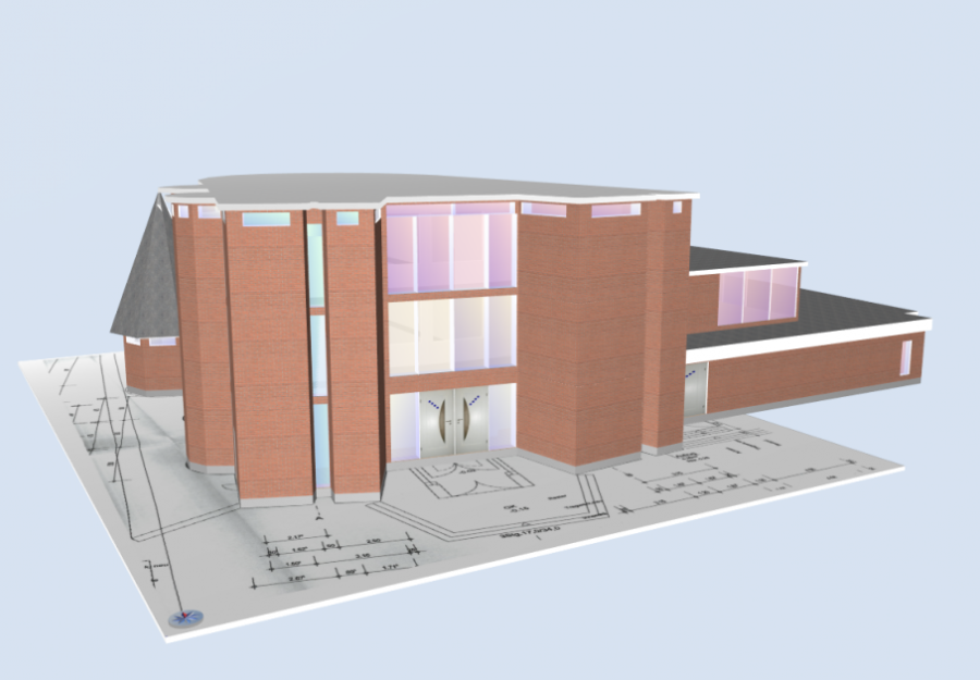 3D Modell vom Gebäude des Dialo-Verlages