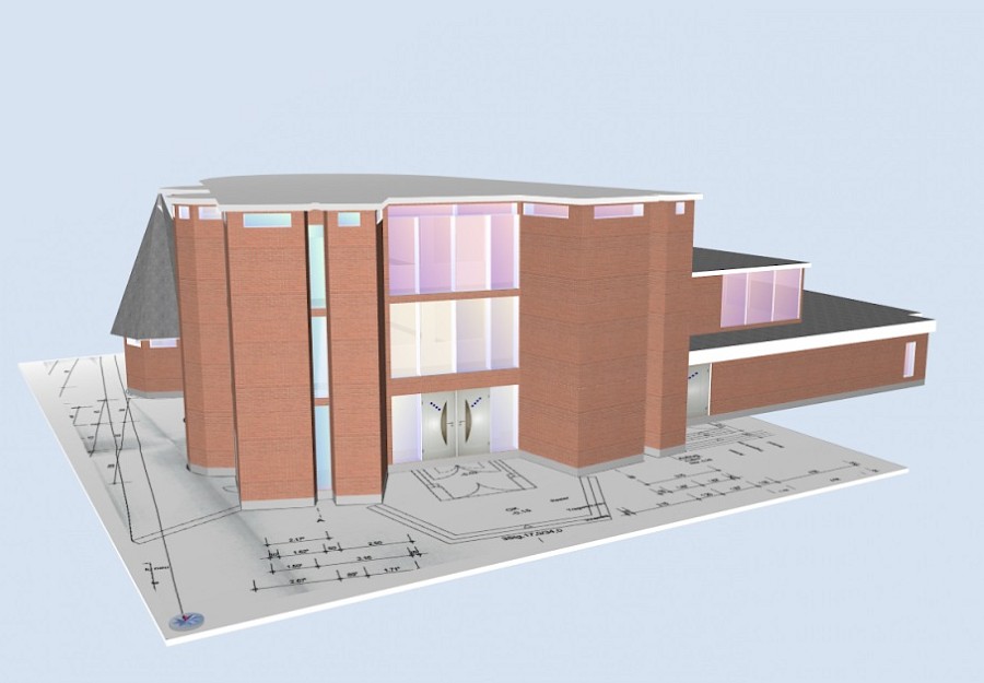 3D Modell vom Gebäude des Dialog-Verlages