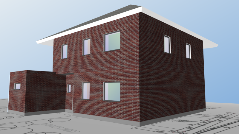 3D Modell eines Wohngebäudes